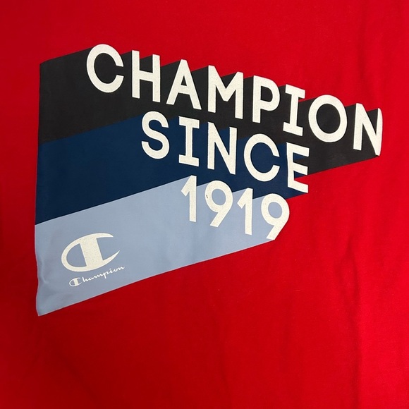 Champion Red Graphic Men's T-Shirt, Size L - Picture 3 of 7